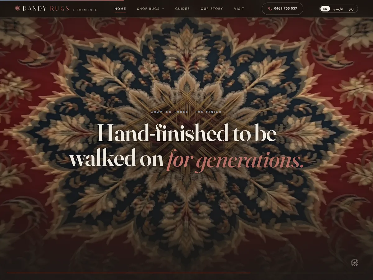 The Dandy Rugs website