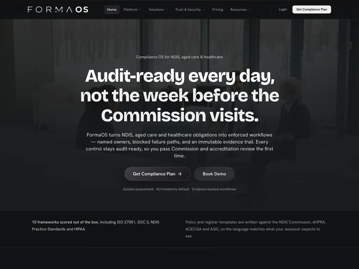 The FormaOS website